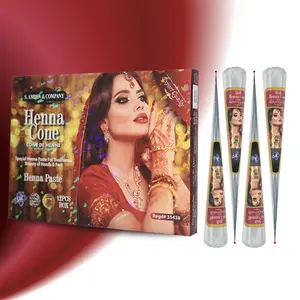 （12 Pack）Red henna tattoo paste: Semi-permanent, waterproof body paint dye, suitable for detailed stencil designs.