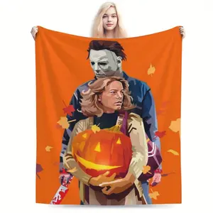 Halloween Freddy Krueger themed printed flannel blanket, warm and comfortable, suitable for sofas, bedrooms, and offices in all seasons