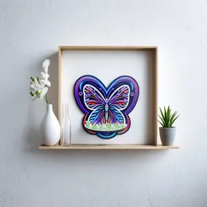 Butterfly Pattern Wall Hanging, Colorful Butterfly Wall Decor, Wall Mounted Storage Rack, Home Decor for Living Room Bedroom