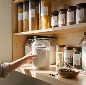 Waterproof Matte Floral Pantry Labels for Organized Kitchen Storage and Aesthetic Appeal