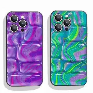 NeeDoh Cool Crush Ice Cube Phone Case, 3D Visual Effect Bubble Case,Glossy Protective Cover, Colorful Aesthetic Case for iPhone 11 12 13 14 15 17 Pro Max Air 16 Plus ,Samsung S26 S25Ultra S24FE S23 S22 S21, Shockproof