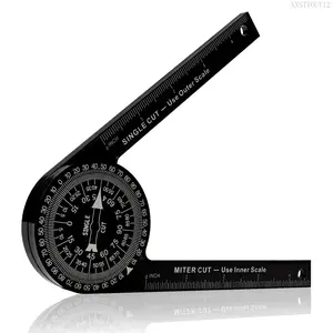 Aluminum Miter Saw Protractor |     7-Inch Rust Proof Angle Finder Featuring Precision Laser Engraved Scales Professional Miter Saw Protractor with Measuring Rulers for Angle Finder Carpentry, Crown Molding Tool & Baseboard building trade men dealXXSTYOUT