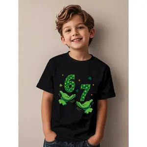 St Patrick's Day Novelty Awesome Graphic Kid T-Shirt Fashion Kid T Shirts Streetwear Tees Tops for Kid