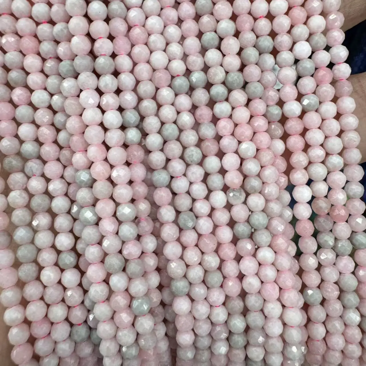 Natural Pink Opal Faceted Polished Small Round Natural Stone Loose Beads (2-4mm) - Premium Spacer Beads for DIY Beading, Jewelry Craft, Necklaces