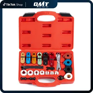 Orion Motor Tech 25pc Line Disconnect Tool Kit,Red/ Blue Master Quick Disconnect Tool Set for A/C Fuel & Transmission Systems,Fuel Line Disconnect Tool for Automotive Maintance Compatible with Ford Chevy GM More,Multifunctional Pipe Clamp