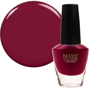 MAYA Red Gel Nail Polish - Quick Dry, Non-Toxic, Breathable & Cruelty Free Nail Art DIY Manicure, Certified Halal Nail Kit - 0.4 fl oz Soak Off Organic Nail Lacquer