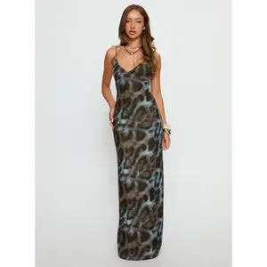 Saphrona V-neck Maxi Dress Leopard