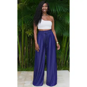 Florence Wide Leg Pants - Dark Blue Denim