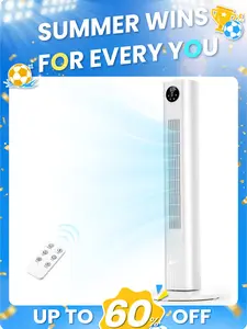 Antarctic Star Tower Fan Portable Electric 85° Oscillating Fan with Remote Control, Quiet Operation, 3 Speed Settings & 12H Timer, Bladeless Standing Floor Fan for Bedroom & Office summerwins