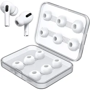 12 count Replacement Ear Tips for AirPods Pro / AirPods Pro 2 Silicon Ear Buds Tips with Portable Storage Box (S/M/L) (6 Pairs)