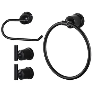 WOWOW Stainless Steel Bath Hardware Set with Toilet Paper Holder, Towel Ring and Towel Hook Included in Oil Rubbed Bronze