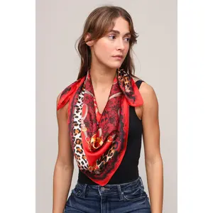 Leopard Silk Blend Scarf