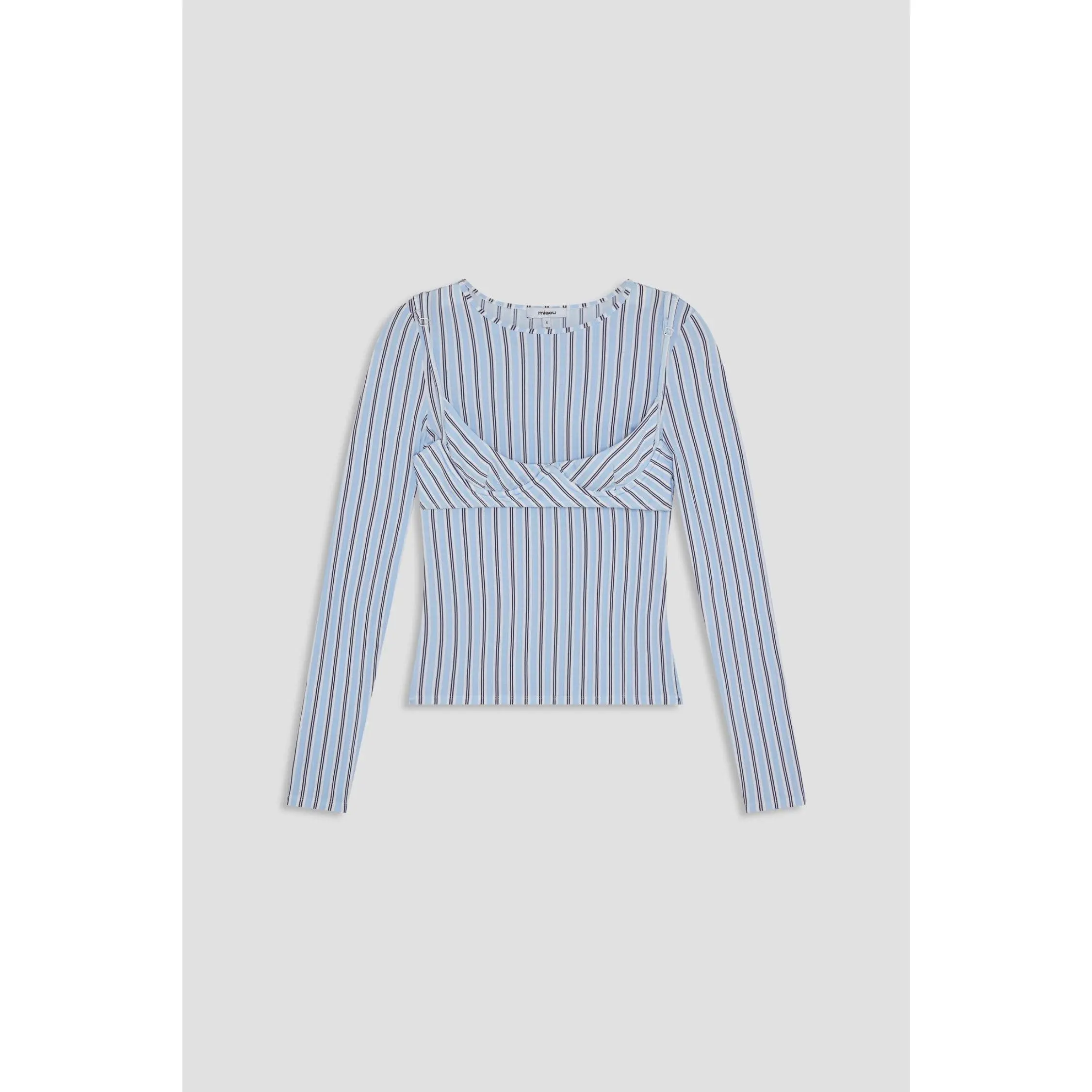 CARA TOP - BABY BLUE STRIPE