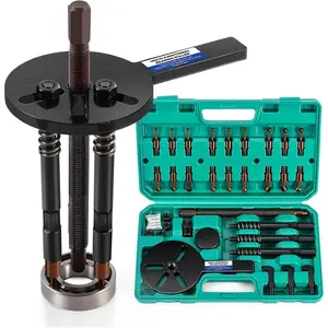 Bearing Puller Set, 33 in 1 Blind Hole Bearing Separator Kit with Curved Hook and 6 Sizes of Collets, 3 jaw Puller Multifunctional Bearing Removal Tool