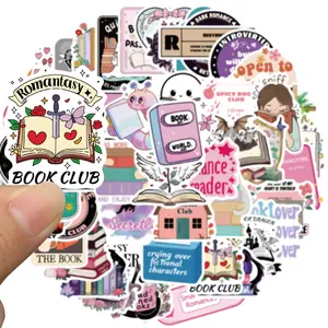 50 PCS Reading Book Stickers Bookish for Water Bottle Laptop Decal Gift Idea Reader Reading Sticker Book Lover Accessories Library for Teen Adult Student Reading Prizes Library Teacher Librarian Funny Stickers