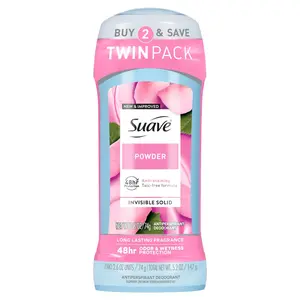 Suave Antiperspirant Deodorant for Women, 48Hr Protection, Powder, 2.6 Oz, Twin Pack Suave Brands Company LLC