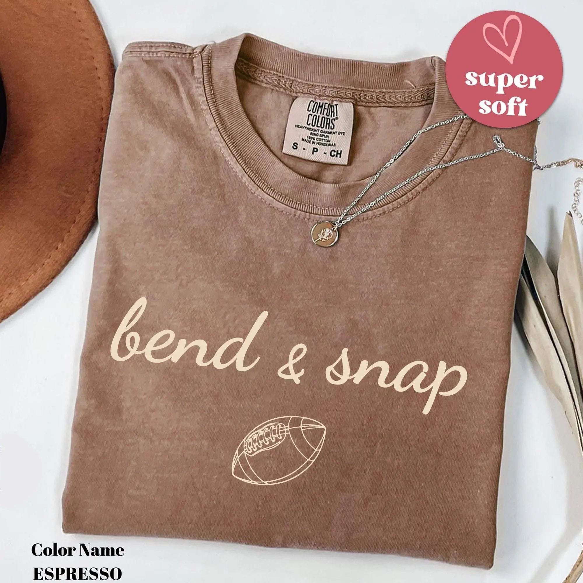 Comfort Colors Bend and Snap Football Mom T-Shirt