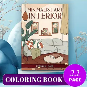 Minimalist Interior Bold & Easy Coloring Book: 22 Cozy Aesthetic Home Pages on 120GSM No-Bleed Paper, Stress Relief for Adults & Kids, Boho Minimal Vibes for Coloring Lovers