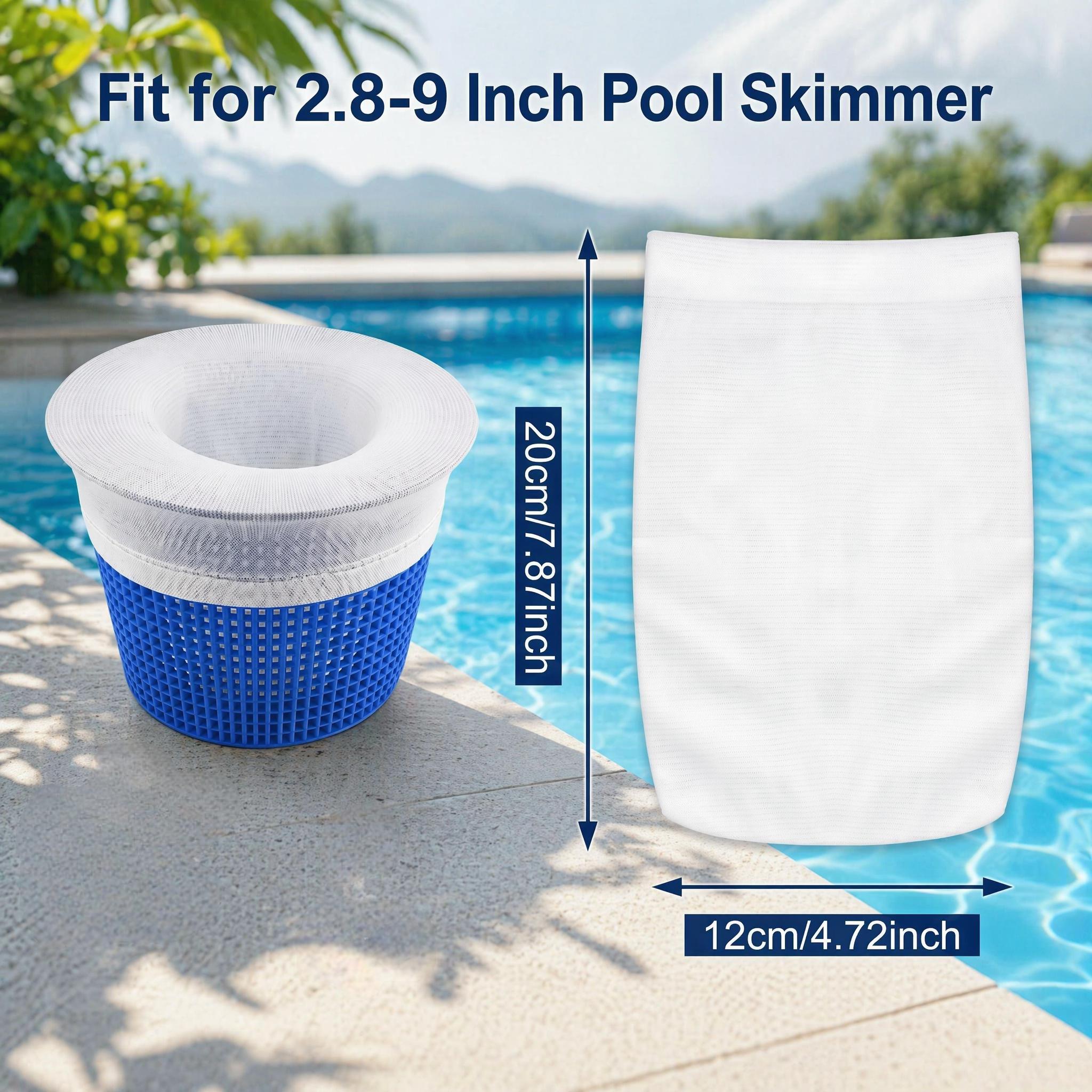 20/30 PCS Pool Skimmer Socks Dual-Layer Mesh Technology for In-Ground & Above Ground Pools Effective Filtration Reusable Solution 12cm x 20cm, Pool Accessories, Nylon-YY1