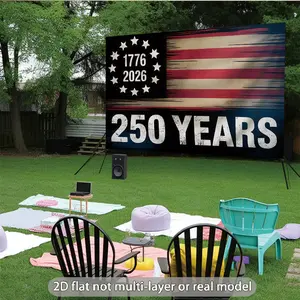 1pc 2D Flat American Flag Banner With "250 Years" Text | Polyester, Perfect For Family Party Events, Wedding, Birthday, Coming-Of-Age, Ceremony, Christmas, Thanksgiving, Four Seasons, Entryway, Room Decor