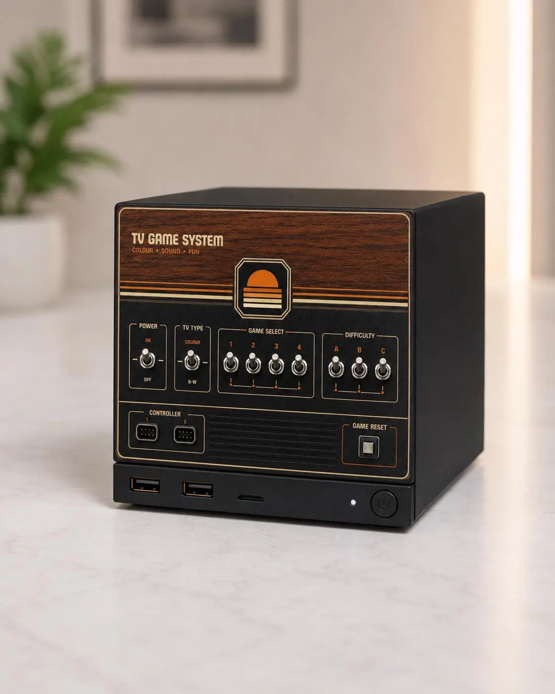 Retro Woodgrain Steam Machine Faceplate
