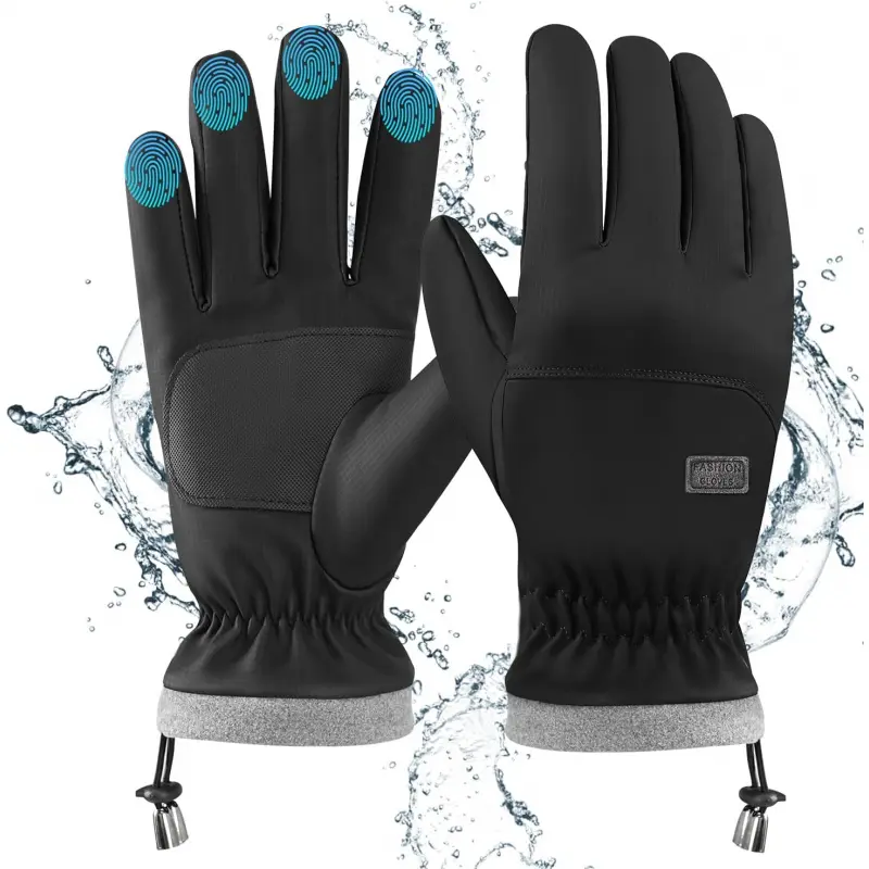Winter Waterproof Gloves for Men Women, Warm Windproof Ski Gloves with Thermal Lining, Touchscreen & Anti-Slip Grip for Cold Weather, Driving, Cycling & Outdoor Work