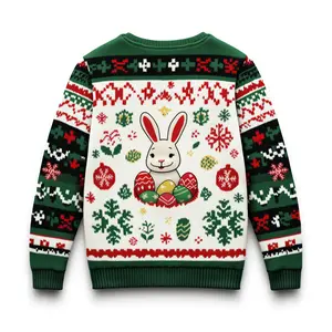 Funny Ugly Christmas Sweater with Easter Bunny Eggs - Perfect for Holiday Parties and Family Gatherings - Festive Gift for Men, Women, and Kids