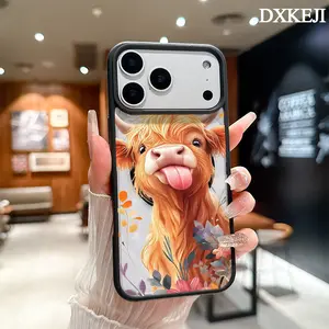 Cute Baby Highland Cow Pattern Magnetic MagSafe Phone Case for iPhone 17 Air/16 Pro Max 15 Pro 14 13 12 11 Plus Shockproof Slim Protective Cover Casing