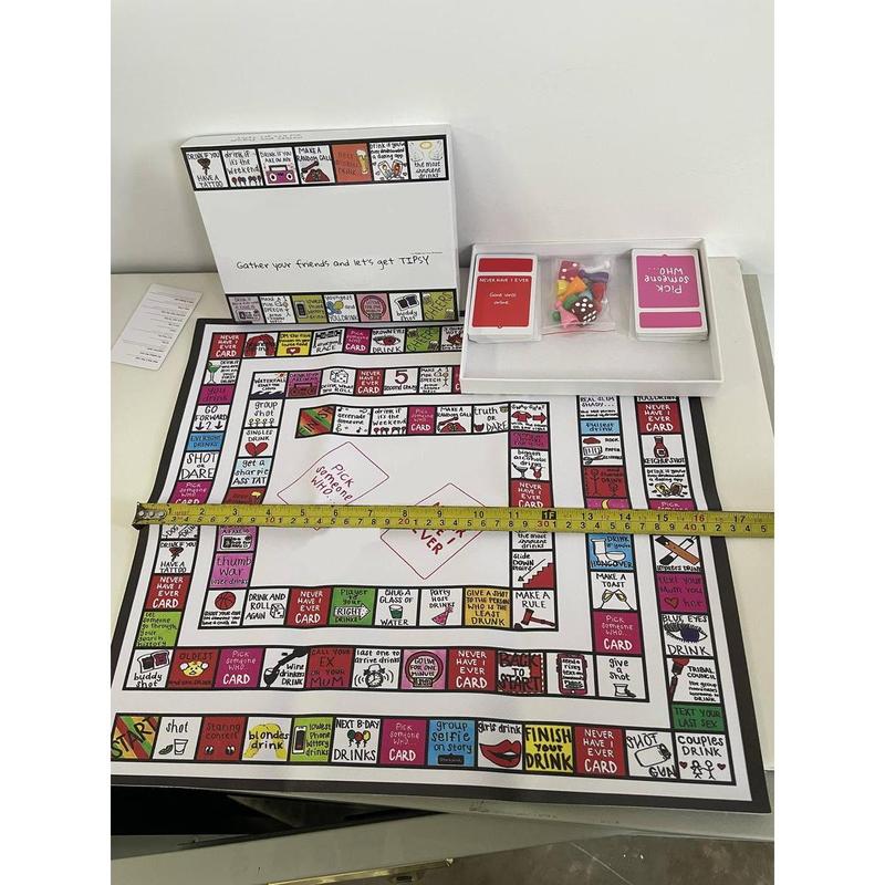 Tipsy Land Drinking Game Board Games for Adults Interactive Party Games Fun Card T--ipsyland Game Any Occasion 2-8 Players Age 18+ Small Size Easy to Carry Must Have for Travel Chess Left Right Center Game