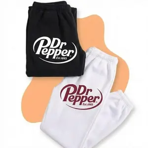 Dr Pepper Est 1885 Sweatpants, Unisex Casual Streetwear Outfit, Casual Regular Fit Pants For Spring & Fall, Trendy Top Sweatpants, Unisex Cotton Graphic Casual Sweatpants, Gift For Fan