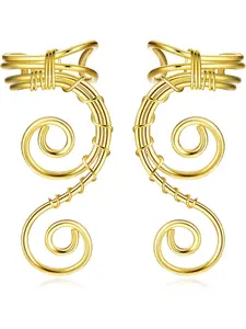 Butterfly Ear Cuff Earrings for Women No Piercing Zircon Star Ear Clip Wrap Around Fake Earrings Ear Wrap Crawler Rhinestone Wrap Leaf Earrings for Women