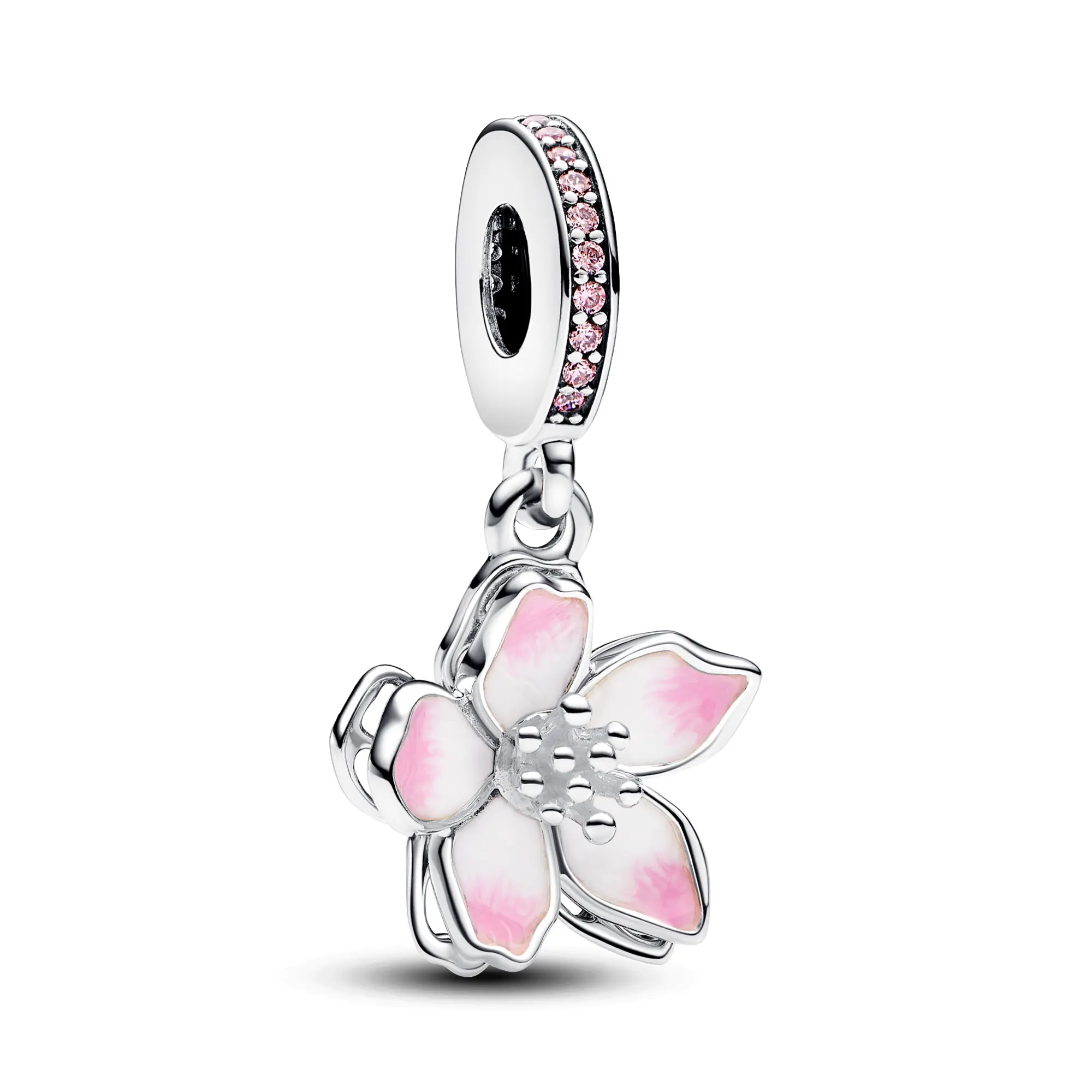 Pandora Cherry Blossom Dangle Charm 790667C01 Pandora Cherry Blossom Dangle Charm 790667C01