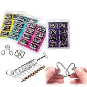 Fun Link Series Puzzle Set 8Pcs Metal Detachable Buckle Adult Stress Relief Fidget Toy Intellectual Puzzle Game Creative Gift