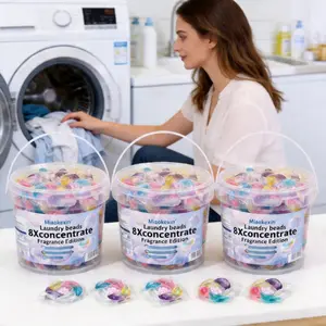 20pcs/30pcs/60pcs/six in one laundry gel beads, each weighing 10g, concentrated laundry powder, efficient cleaning and decontamination, clothes perfume beads Detergent Ball Wash Ball
