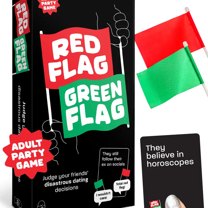 Red Flag Green Flag Game: Judge Your Friends’ Disastrous Dating Decisions | Ages 15+ | 3-10 Players | 230 Scenario Cards | Teens & Adults |