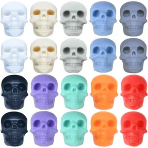 20 count Skull Beads  Focal Beads Halloween Skull Spacer Bead for Crafts Making DIY Bracelets Necklaces Crafts Knitting  Stoppers