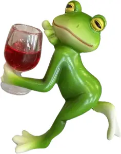 Mini Frog Figurine, Flower Pot Plant Decor, Funny Frog Garden Ornament, Outdoor Gift for Women, Frog Statue with Flower Pot Hugging Design, for Flowers, Yard, Lawn Decoration – 3.94 x 2.12 x 3.94 Inches