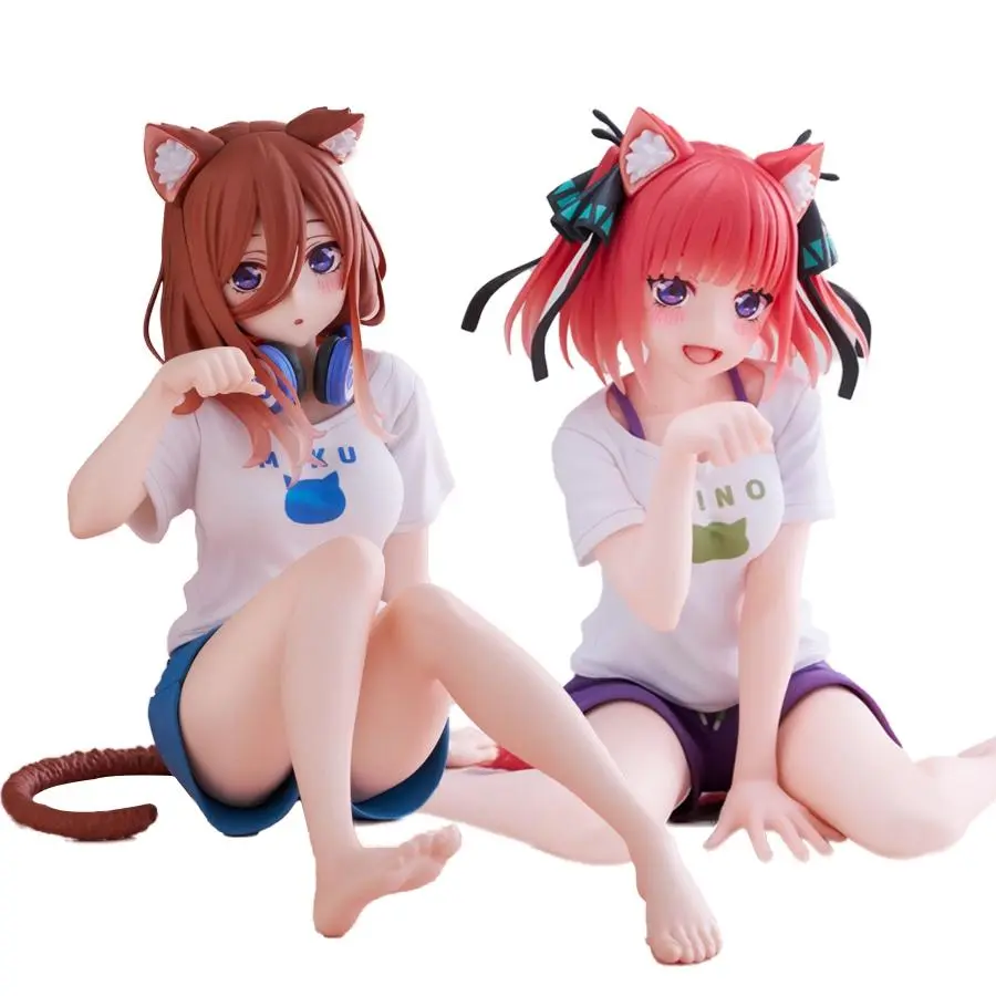 13cm The Quintessential Quintuplets Loungewear Kawaii Nakano Miku/Nino Noodle Stopper Action Figure, All Seasons Anime Collectible Toy for Hobbies Enthusiasts, Anime Figure Loungewear