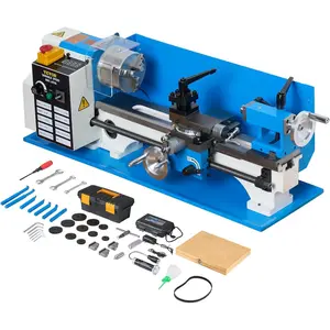 VEVOR Mini Metal Lathe, 7"x14", Benchtop Metal Lathe, 550W Variable Speed 2250 RPM Metal Lathe, with 3-jaw Chuck Mini Lathe Machine, Precision Mini Lathe w/Tool Box Digital Display for Metal Turning