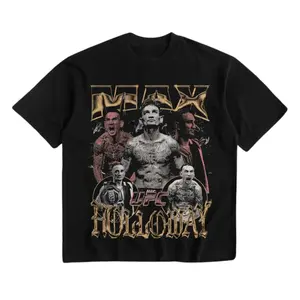 Max Holloway Blessed UFC Graphic T-shirt For Mens, UFC 318 Fan Apparel BMF Tee, Menswear, Gift For Fans, Full Size