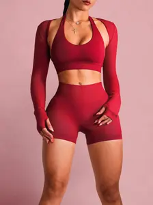 Sculpt Society Bolero Long Sleeves (Bouquet Red)