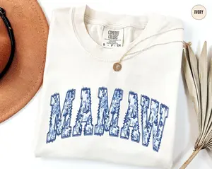 Toile De Jouy Mamaw Shirt, Coquette Grandma Gifts, New Mamaw Shirt, Floral Mamaw TShirt, Mothers Day Gift For Grandma Tee, Mamaw Cotton Fabric Top graphic women