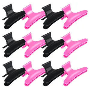Hair Clips for Styling Sectioning 12 Pack Black Hot  Butterfly Clamps Hair Claw Clips Pro Salon Hair Clips for Styling, Sectioning,  and Coloring