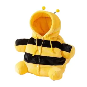 Colourtree Yellow Cat Puppy Costume Plush Outing Backpack Cute Bear Bee Design Anti-Escape Bag for Kitten Cat Small Dog