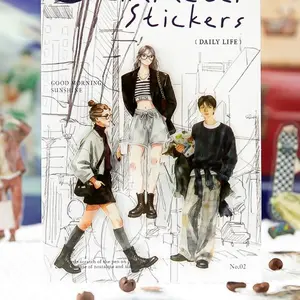 3 Pack Street Pedestrian Pet Sticker Set, Durable Scrapbook Collage Material, Character Scene Decoration, Suitable for Journals, Diaries, Phone Cases, Cups