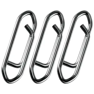 50-Pack Fishing Power Speed Clips, High Strength Stainless Steel Speed Clip for Fishing Lure Quick Change, Freshwater Saltwater Crankbait Popper Lures Quick Snap Connector Tackle