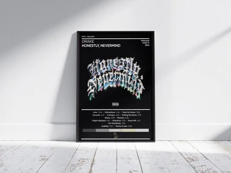 Drake Poster | Honestly, Nevermind Poster | Music Poster | Album Cover Poster Unframed
