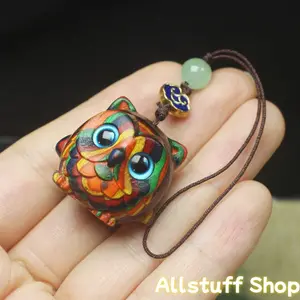 1pc of Rainbow Wood Eucalyptus Piglet Pendant, Wooden Phone Chain And Bag Accessory for Men And Women, Easy Gift