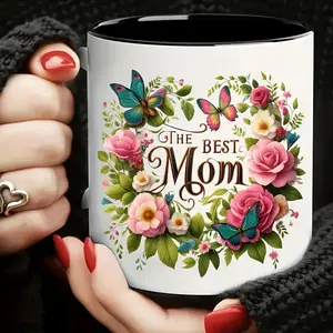 12 Pack Mom & Floral Mug Stickers UV Transfer Sticker Set, Self-Adhesive Decals for Mugs, Bottles, Laptops, Etc. - 3D Crystal Decorative Art Supplies Holiday Glass Sticker Set for Mugs