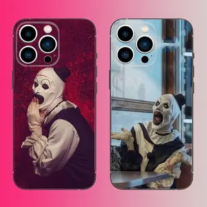 Art the Clown Horror Terrifier Phone Case for iPhone 17 Air 16 15 14 13 12 11 Pro Max Plus, Soft Black Protective Cover